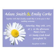 Violet Tulip Daisy Wedding Invitation