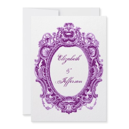 Violet Vintage Frame Wedding Invitations invitation