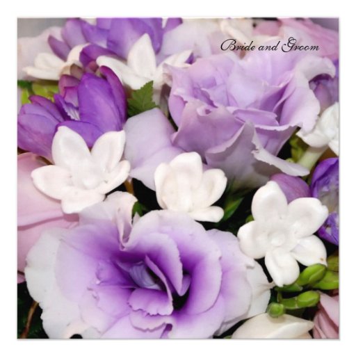 Violet Wedding Bouquet Wedding Invitation