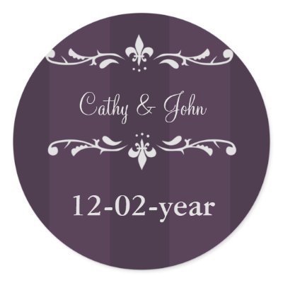 violet Wedding Monogram stickers