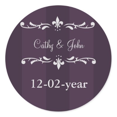 violet Wedding Monogram stickers by blessedwedding violet wedding