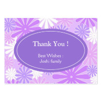 Violet white flowers business cards