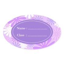 Violet white flowers stickers