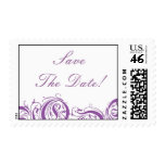 violet-white-ornament, SaveThe Date! stamp