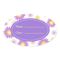 Violet yellow flowers stickers