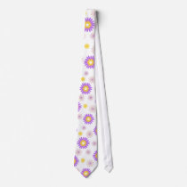 Violet yellow flowers - Tie ties