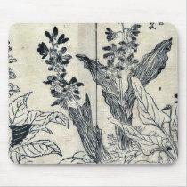 Violets and arrow arum by Tachibana,Yasukuni Mouse Pad