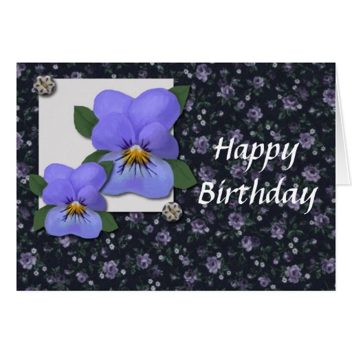 Violets Birthday Card Large Print Zazzle 5116