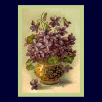 Violets in a Gold Vase Print by LeAnnS123 Violets in a Gold Vase Print