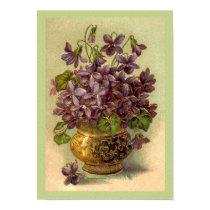 Violets in a Gold Vase Print