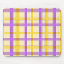 Violey yellow plaid - Mousepad by cycreation Violey yellow plaid - Mousepad