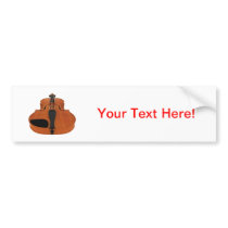 Violin 3D Model: Traditional Wood Finish Bumper Stickers