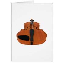 Violin 3D Model: Traditional Wood Finish Greeting Cards