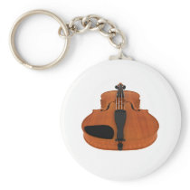 Violin 3D Model: Traditional Wood Finish Keychain