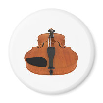 Violin 3D Model: Traditional Wood Finish Magnets