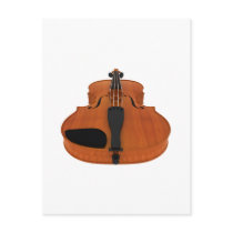 Violin 3D Model: Traditional Wood Finish Post Card
