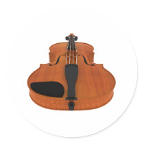 Violin 3D Model: Traditional Wood Finish Sticker