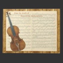 Violin and Bach Chaconne Manuscript Customizable notepads