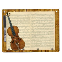 Violin and Bach Chaconne on Wood Panels Effect Dry Erase Boards