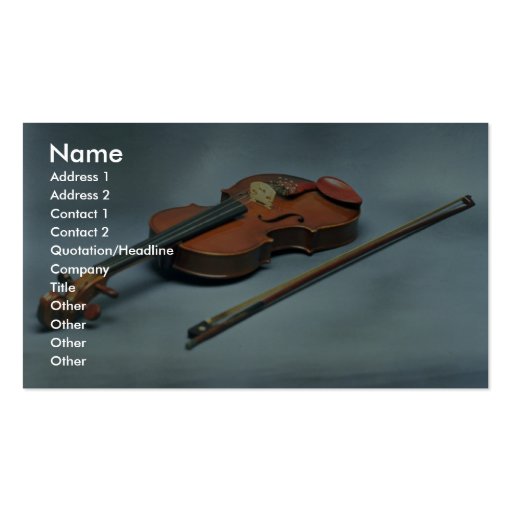 Violin and bow business card template (front side)