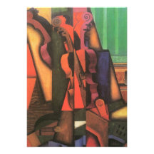Violin and Guitar by Juan Gris, Vintage Cubism Personalized Invitation