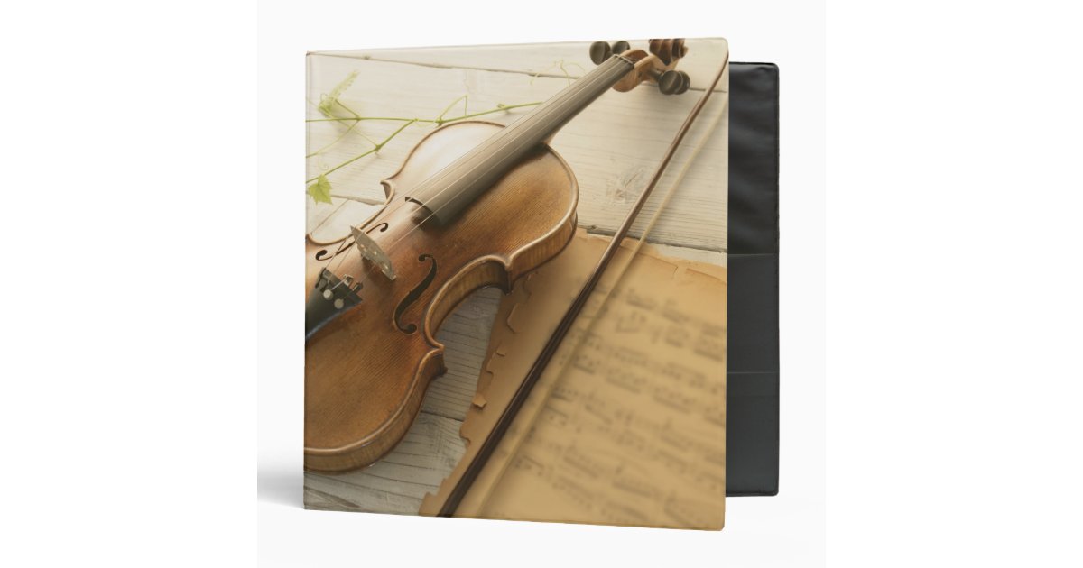Violin and Sheet Music Binder Zazzle
