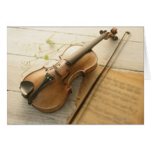 Violin and Sheet Music Cards