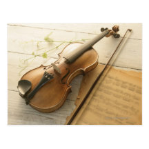 Violin and Sheet Music Post Card