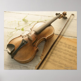 Violin and Sheet Music Poster