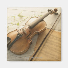 Violin and Sheet Music Refrigerator Magnets