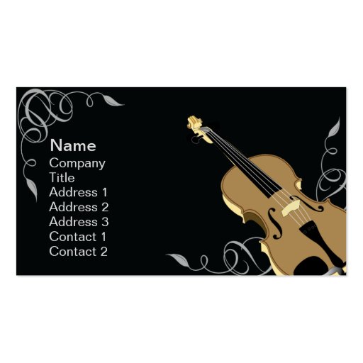 Violin - Business Business Card Template (front side)