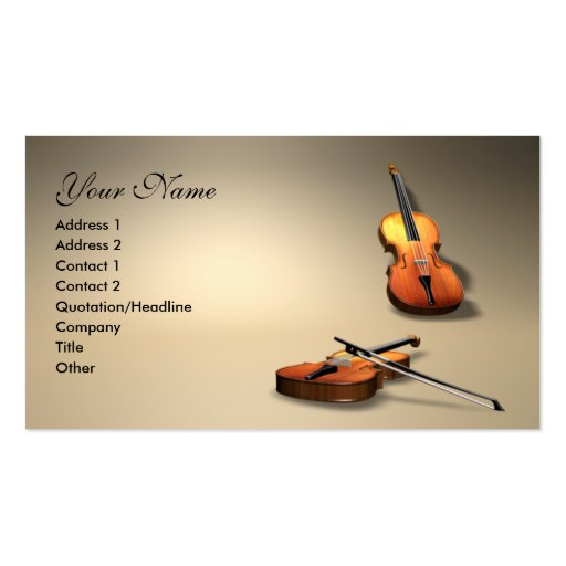 violin business card templates (front side)