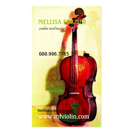 Violin Business/Instructor Business Card (front side)