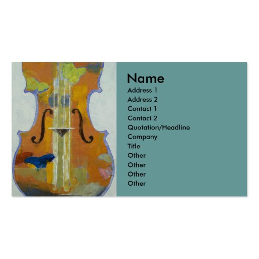 Violin Butterflies Business Card (front side)