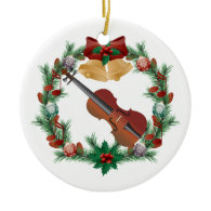 Violin Christmas Wreath Music Ornament Gift