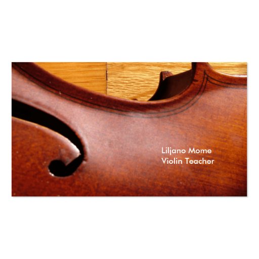 Violin F Hole Violin Business Cards Template (front side)