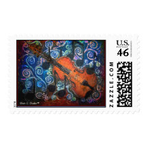 VIOLIN FIDDLE Postage Stamps