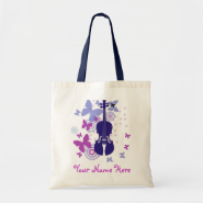 Violin Flutter Tote with Your Own Name Bags