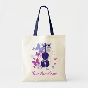 Violin Flutter Tote with Your Own Name Bags