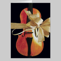 Violin Holiday Card cards