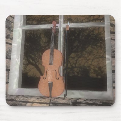 Violin in the Window: Original Version: Mousepad by spiritswitchboard