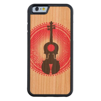 Violin iphone Design on Sustainable Natural Wood Carved® Cherry iPhone 6 Bumper