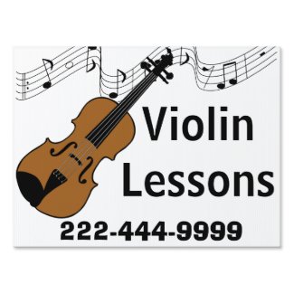 Violin Lessons Yard Sign