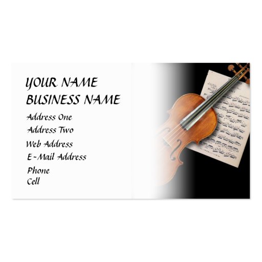 Violin - Music Business Card (front side)