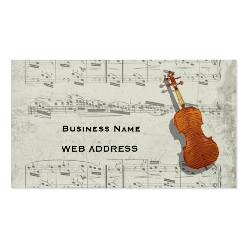 Violin - Music Business Card (back side)