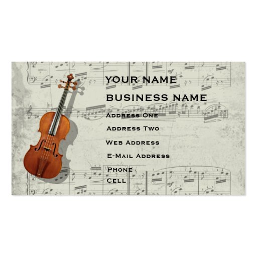 Violin - Music Business Card (front side)
