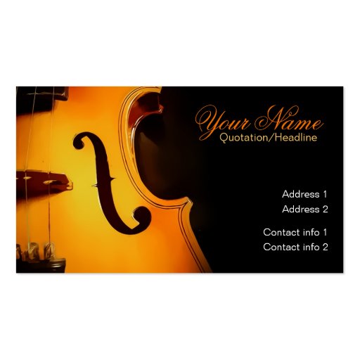 Violin Music Elegant Business card (front side)