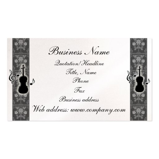 Violin Music Notes Business Card