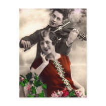 Violin Music Played by Vintage Musician postcards by kimmyklassickorner Violin Music Played by Vintage Musician postcards