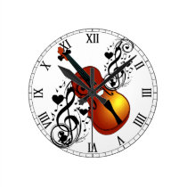 Violin,My Love_ Round Clocks
